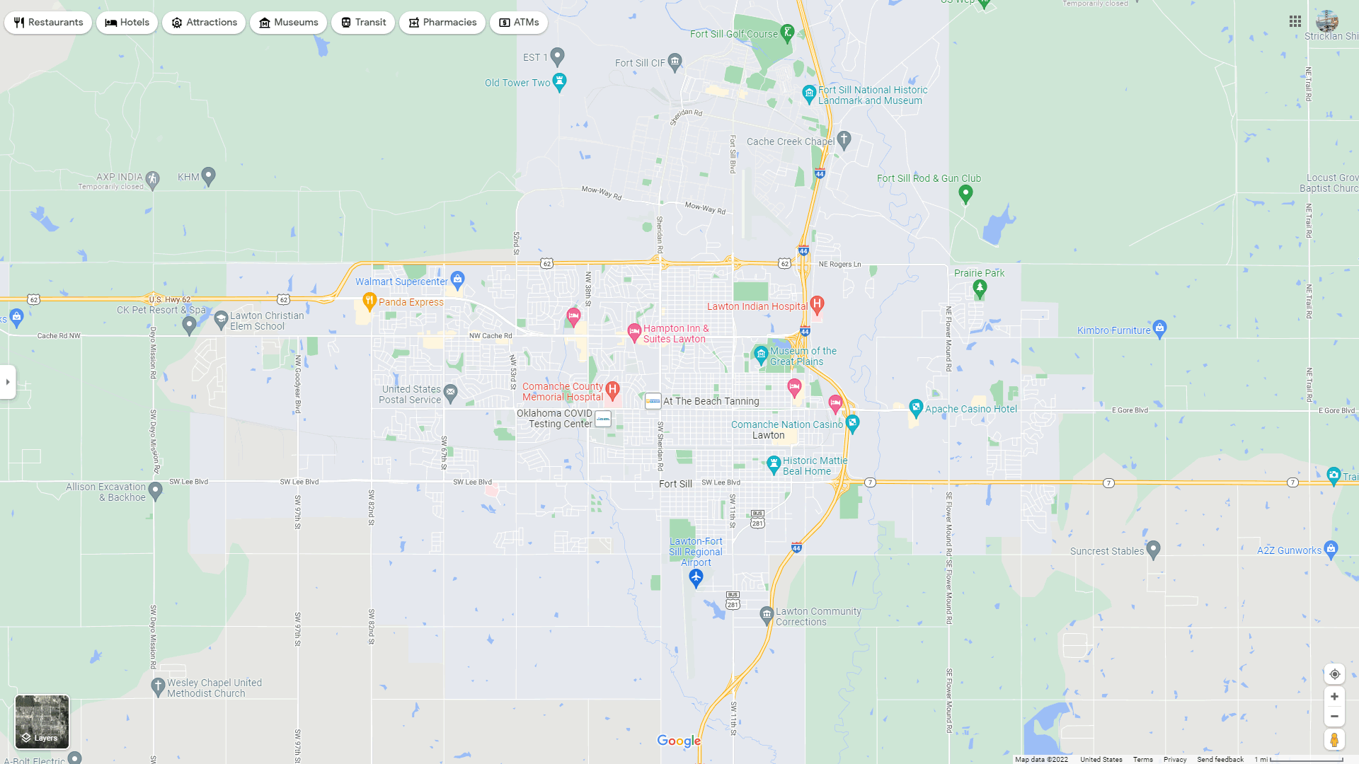 Lawton Oklahoma Map